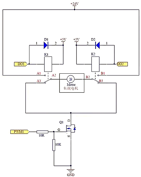 MOS管驅(qū)動電機電路